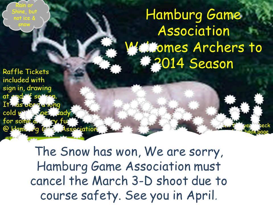 Hamburg Game Association - March 2014 Shoot Cancelled